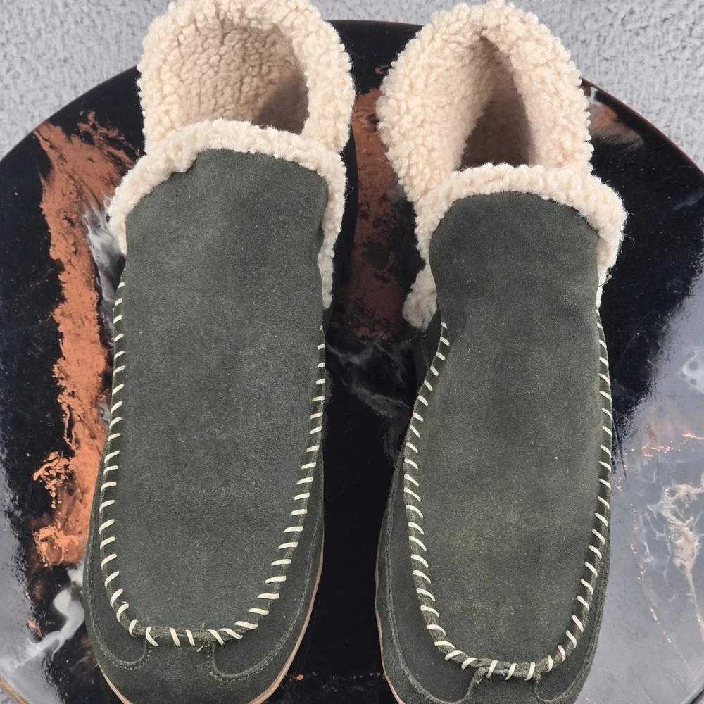 Blondo Waterproof Suede Ankle Boots Women 9M Olive Green Sherpa‎ Lined
